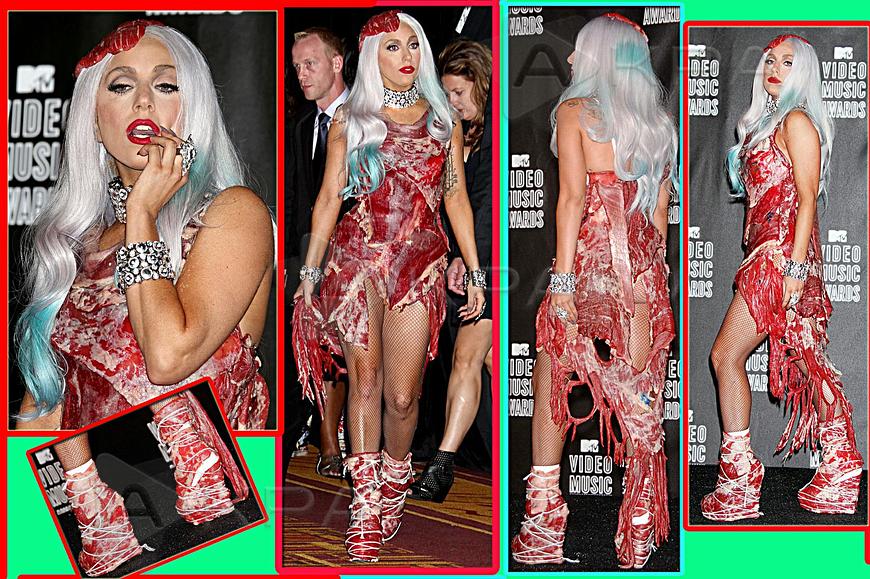 Celebrity news - Lady GaGa ubrała się w MIĘSO!!! | AKPA